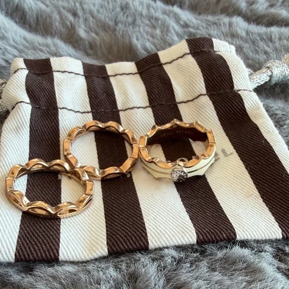 Henri Bendel rose gold 3 piece stack ring size 7 - Picture 7 of 7